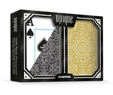 Copag Unique Luxury Black/Gold Poker Size 2 Deck Setup