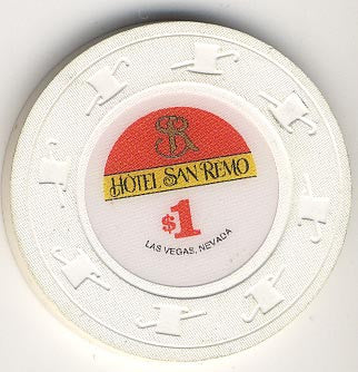 Hotel San Remo $1 (white) chip - Spinettis Gaming - 1