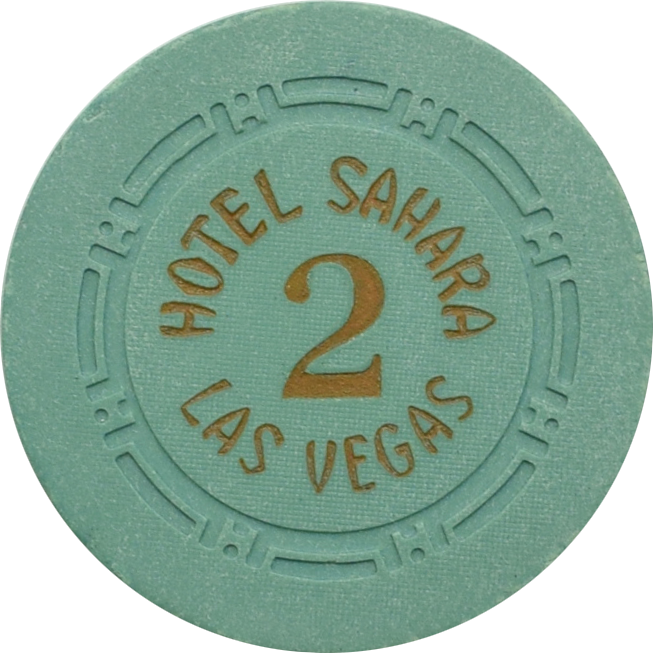 Sahara Casino Las Vegas Nevada Green Roulette 2 Chip 1950s
