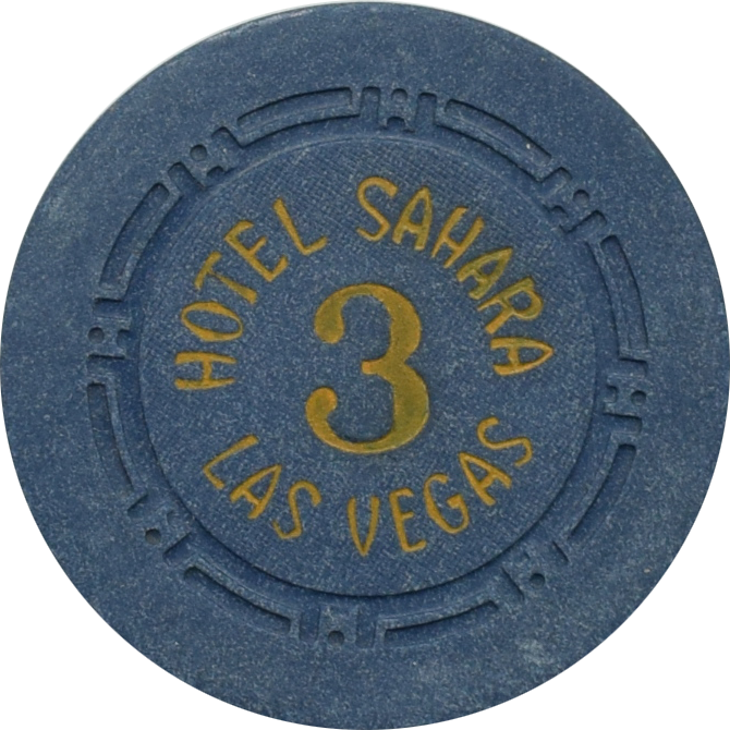 Sahara Casino Las Vegas Nevada Navy Roulette 3 Chip 1950s