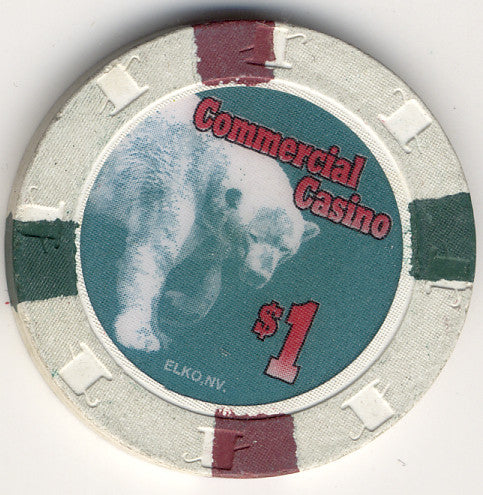 Commercial Hotel $1 (white 1994) Chip - Spinettis Gaming - 1