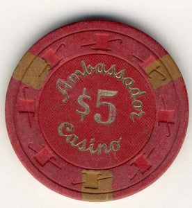 Ambassador Casino $5 (1978) Chip - Spinettis Gaming - 2