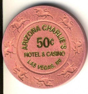 Arizona Charlies Hotel Casino 50cent (pink 1997) chip - Spinettis Gaming