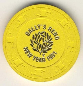 Ballys Casino ( yellow 1991) Chip - Spinettis Gaming - 1
