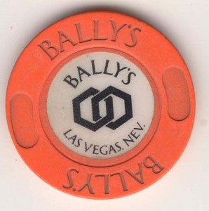 Bally's Casino roulette ( orange 1991) Chip - Spinettis Gaming