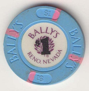 Bally's Casino Reno $1 (blue 1986) Chip - Spinettis Gaming