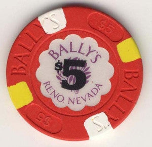 Bally's Reno $5 (red 1986) Chip - Spinettis Gaming