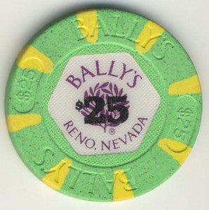 Bally's Casino Reno $25 (green 1986) Chip - Spinettis Gaming - 1