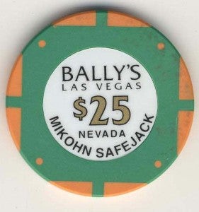 Bally's Casino Las Vegas $25 (Mikohn Safejack 1996) Chip - Spinettis Gaming