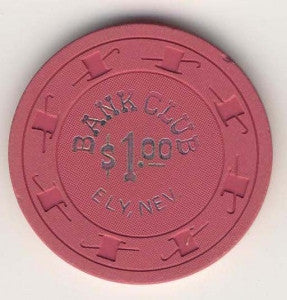 Bank Club Ely, NV $1 (dr.pink 1960) Chip - Spinettis Gaming - 2