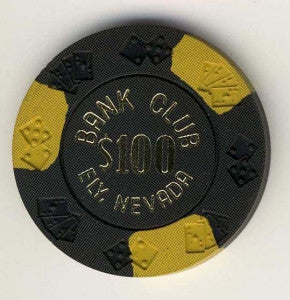 Bank Club Ely $100 ( black 1962) Chip - Spinettis Gaming - 2