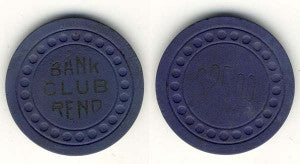 Bank Club Reno $25 (navy 1948) Chip - Spinettis Gaming - 1