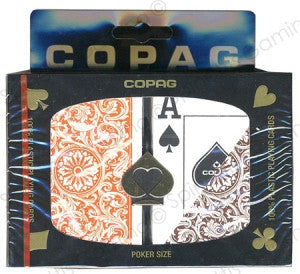Copag 1546 Orange/Brown Poker Size 2 deck setup - Spinettis Gaming - 2