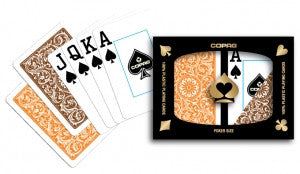 Copag 1546 Orange/Brown Poker Size 2 deck setup - Spinettis Gaming - 1