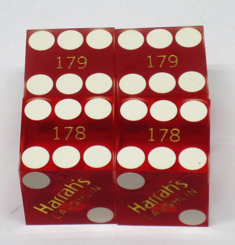 Harrah's Laughlin Used Matching Numbers Casino Red Dice, Pair - Spinettis Gaming - 3