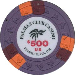 Palmas Club Casino $500 Chip Puerto Plata, Dominican Republic