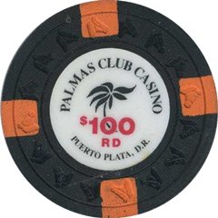 Palmas Club Casino $100 Chip Puerto Plata, Dominican Republic