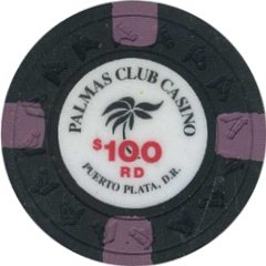 Palmas Club Casino $100 Chip Puerto Plata, Dominican Republic