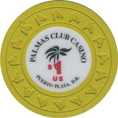 Palmas Club Casino $1 Chip Puerto Plata, Dominican Republic