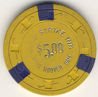 Gold Strike Inn $5 (yellow) chip - Spinettis Gaming - 1