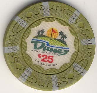 Dunes Casino $25 chip 1989 (circulated) - Spinettis Gaming