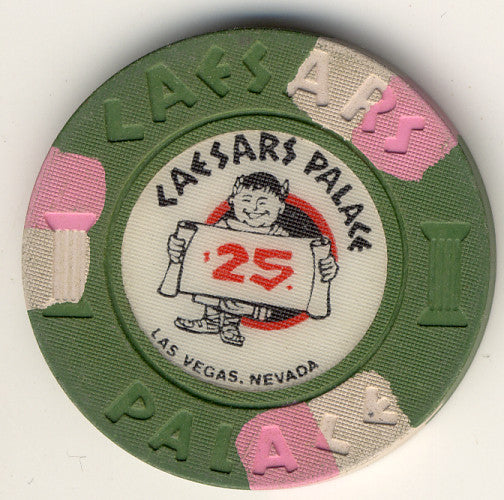 Caesars Palace $25 (green 70s 80s) Chip - Spinettis Gaming