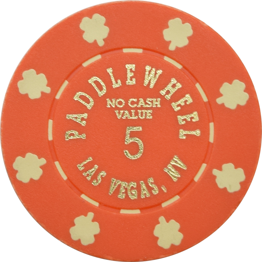 Paddlewheel Casino Las Vegas Nevada 5 NCV Clover Chip 1988