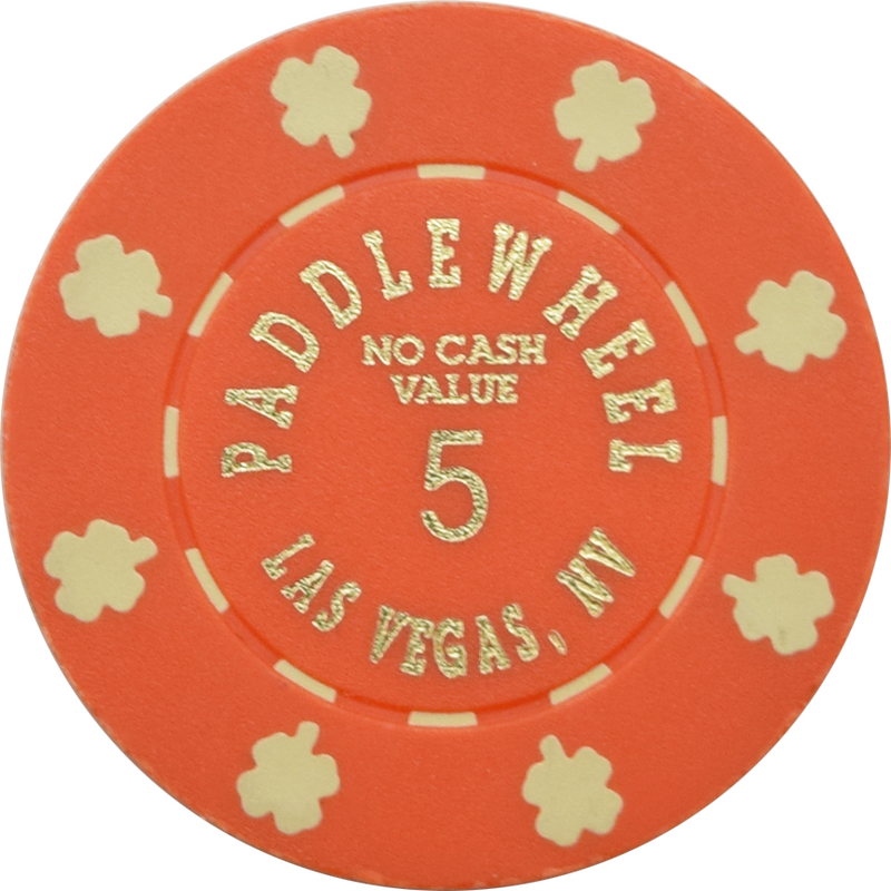 Paddlewheel Casino Las Vegas Nevada 5 NCV Clover Chip 1988