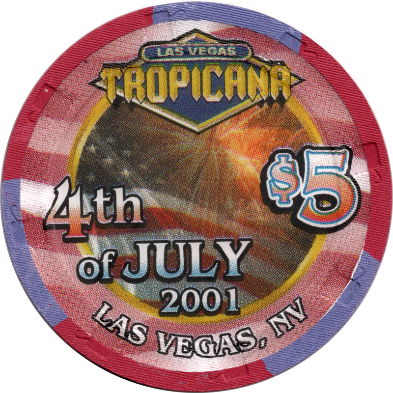 Tropicana Casino Las Vegas Nevada $5 4th of July 2001 Chip