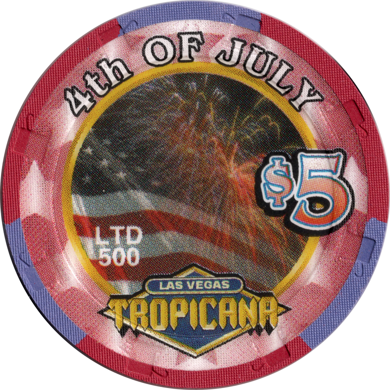 Tropicana Casino Las Vegas Nevada $5 4th of July 2001 Chip