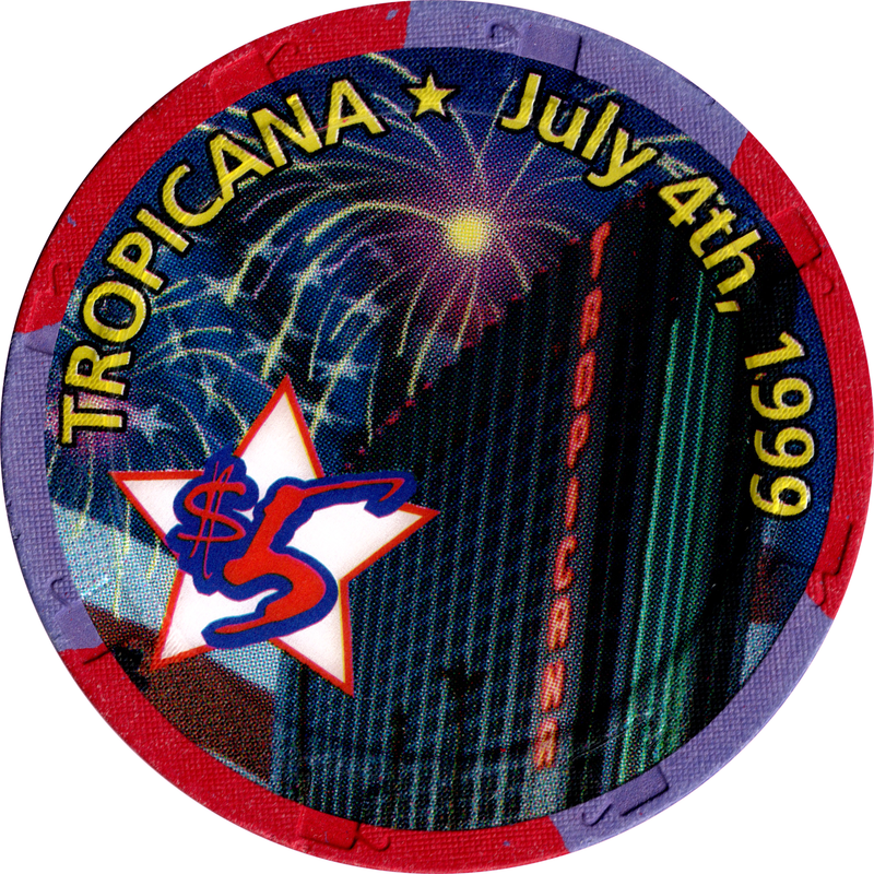 Tropicana Casino Las Vegas Nevada $5 4th of July 1999 Chip