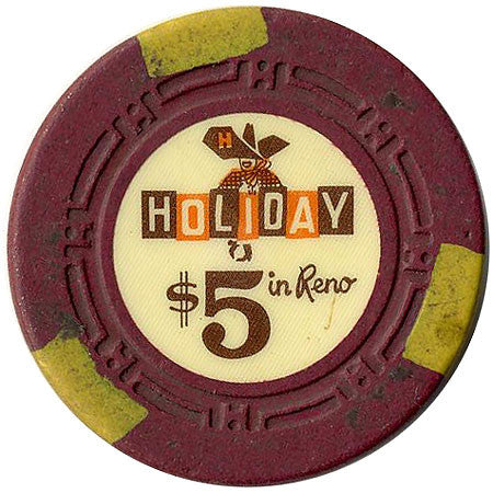 Holiday Casino $5 (burgundy) chip - Spinettis Gaming - 2