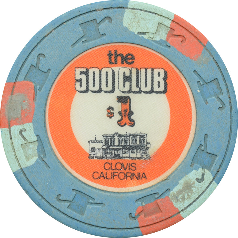 500 Club Casino Clovis California $1 Chip