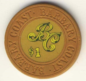 Barbary Coast Casino $1 (ochre 1979) Chip - Spinettis Gaming - 1