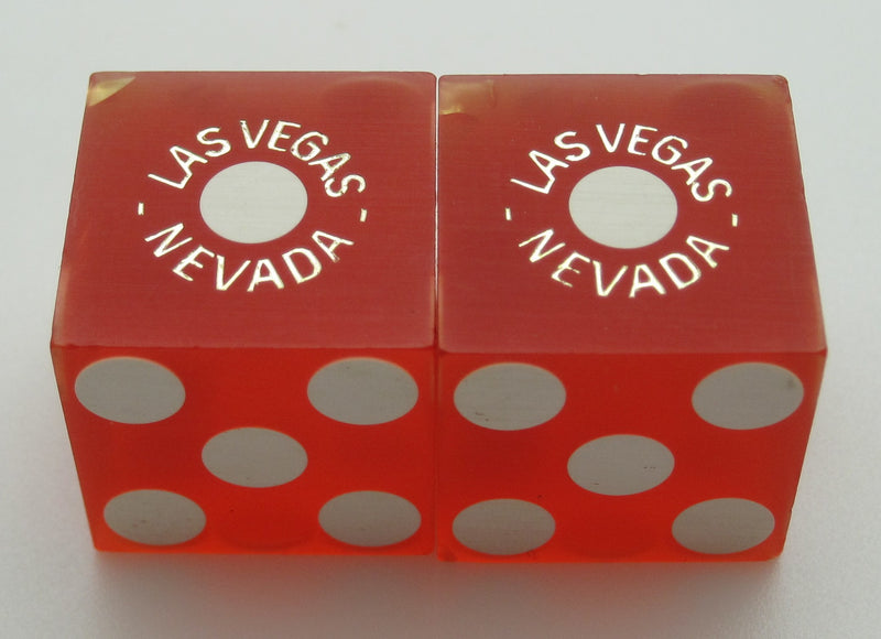 Maxim Hotel and Casino Red Used Dice, One pair 1970's-80's