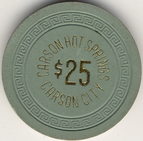 Carson Hot Springs $25 (green 1963) Chip - Spinettis Gaming - 1
