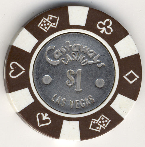 Castaways $1 (brown 1980s) Chip - Spinettis Gaming - 2