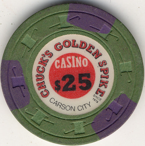 Chuck's Golden Spike $25 Chip - Spinettis Gaming - 1