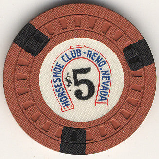 HorseShoe Club $5 (brown) chip - Spinettis Gaming - 2