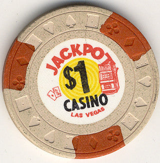 Jackpot $1 beige (3-orange inserts) chip - Spinettis Gaming - 1