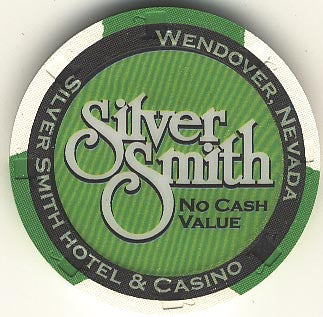 Silver Smith (No Cash Value) (green) chip - Spinettis Gaming - 1