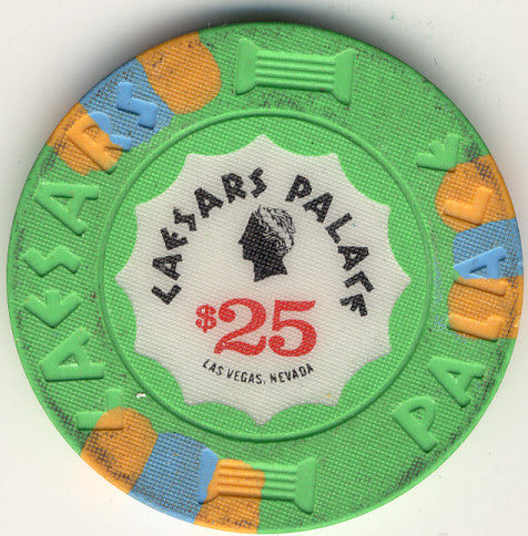 Caesars Palace $25 (green1989) Chip - Spinettis Gaming - 1