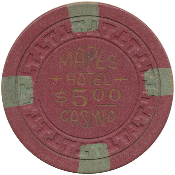 Mapes Casino $5 (brick red) Chip - Spinettis Gaming - 1
