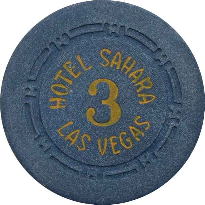 Sahara Casino Las Vegas Nevada Navy Roulette 3 Chip 1950s