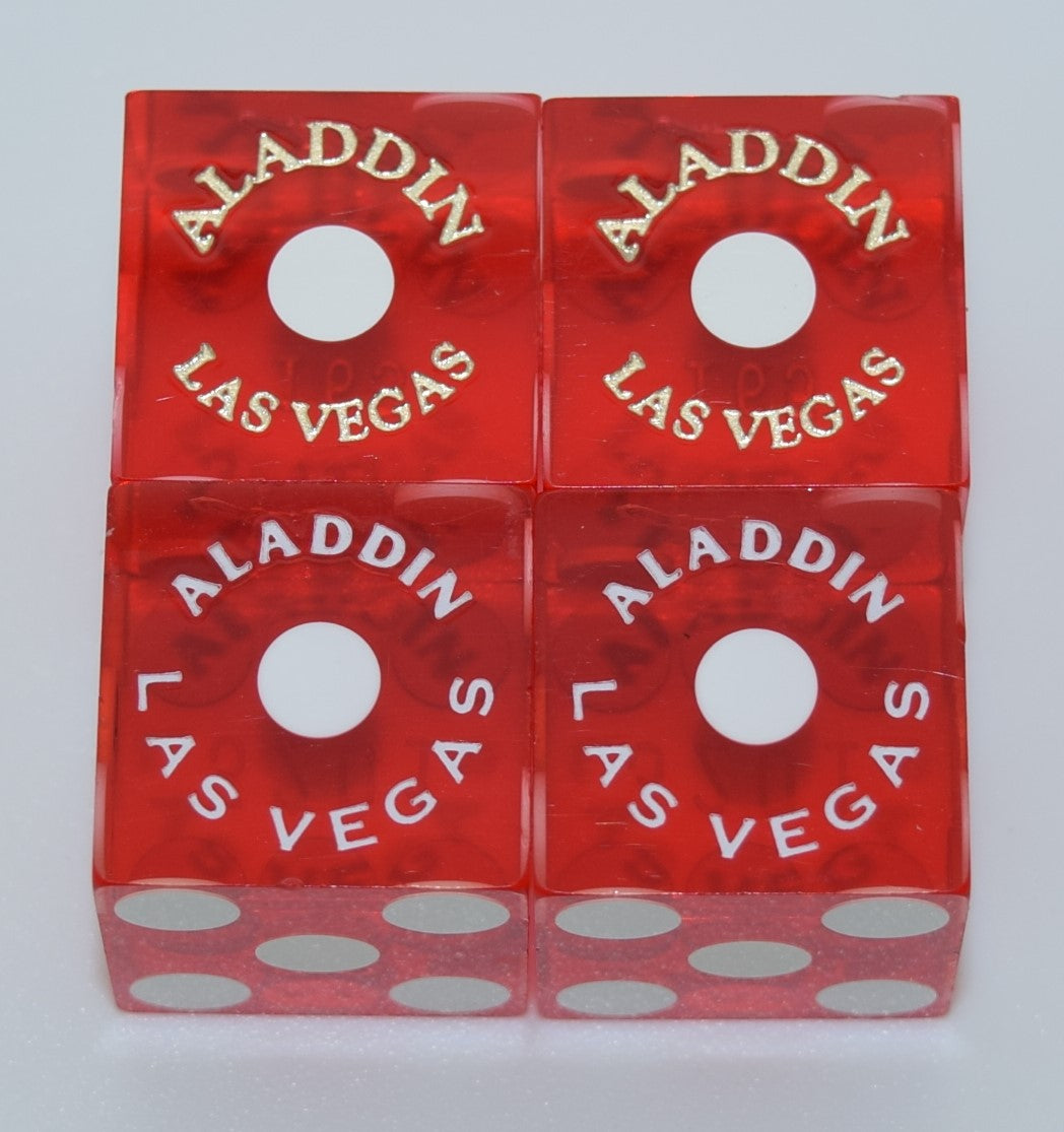 Aladdin Used Red Las Vegas Casino Pair of Dice Matching Numbers 2000's