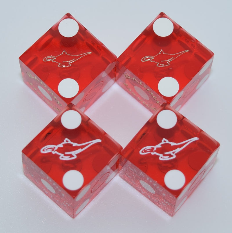 Aladdin Used Red Las Vegas Casino Pair of Dice Matching Numbers 2000's
