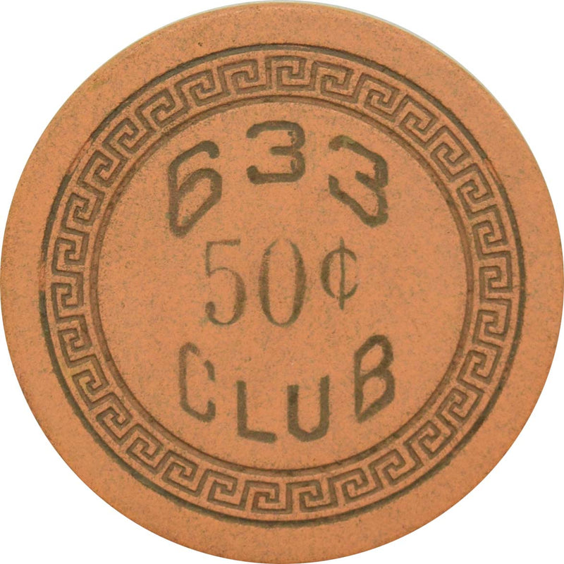 633 Club/Flamingo Club Illegal Casino Newport Kentucky 50 Cent Small Key Yellow Chip