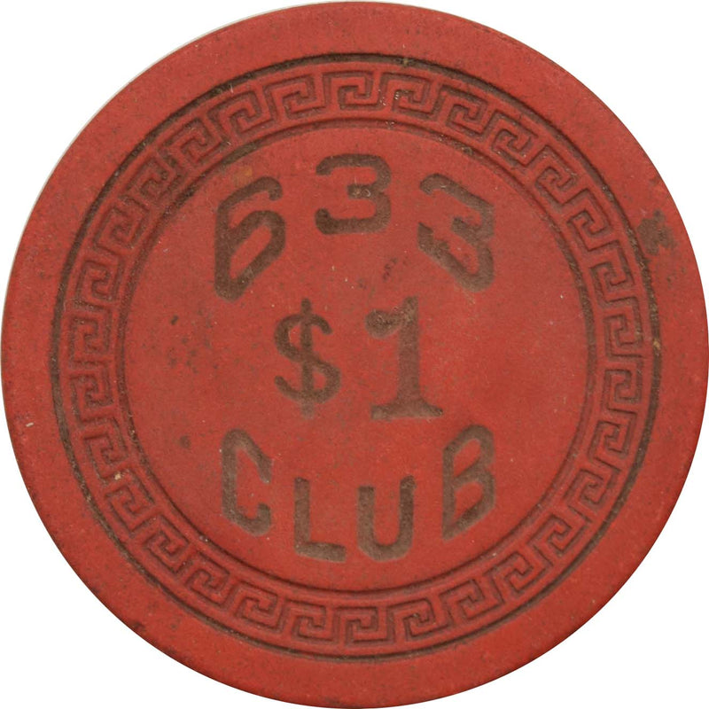 633 Club/Flamingo Club Illegal Casino Newport Kentucky $1 Small Key Chip