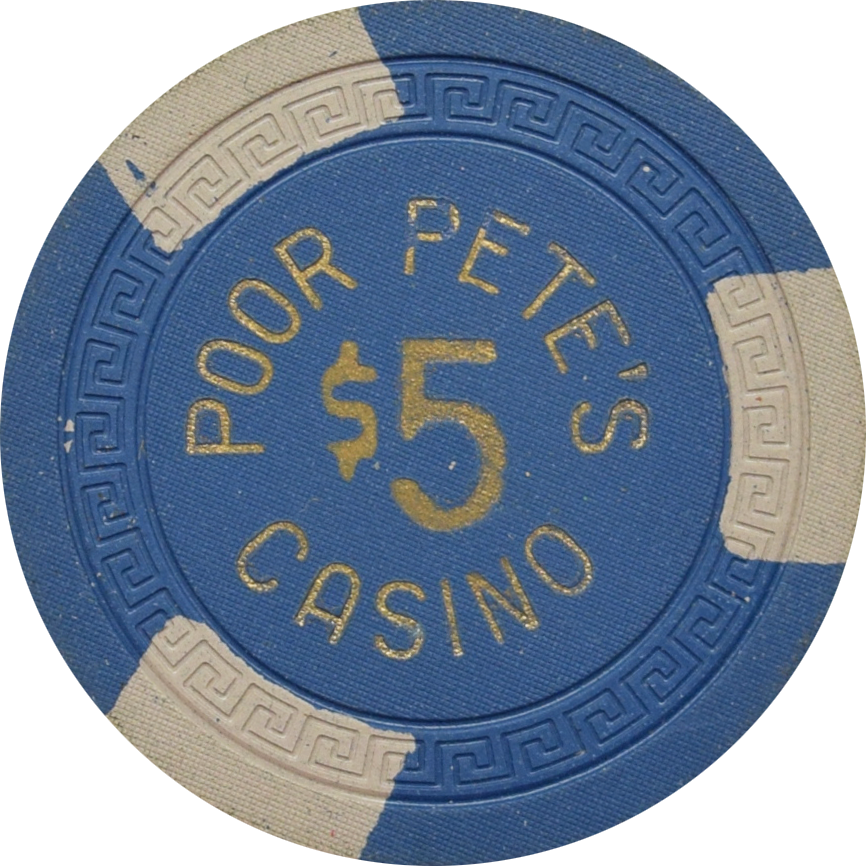 Poor Pete Casino Reno Nevada $5 Chip 1963