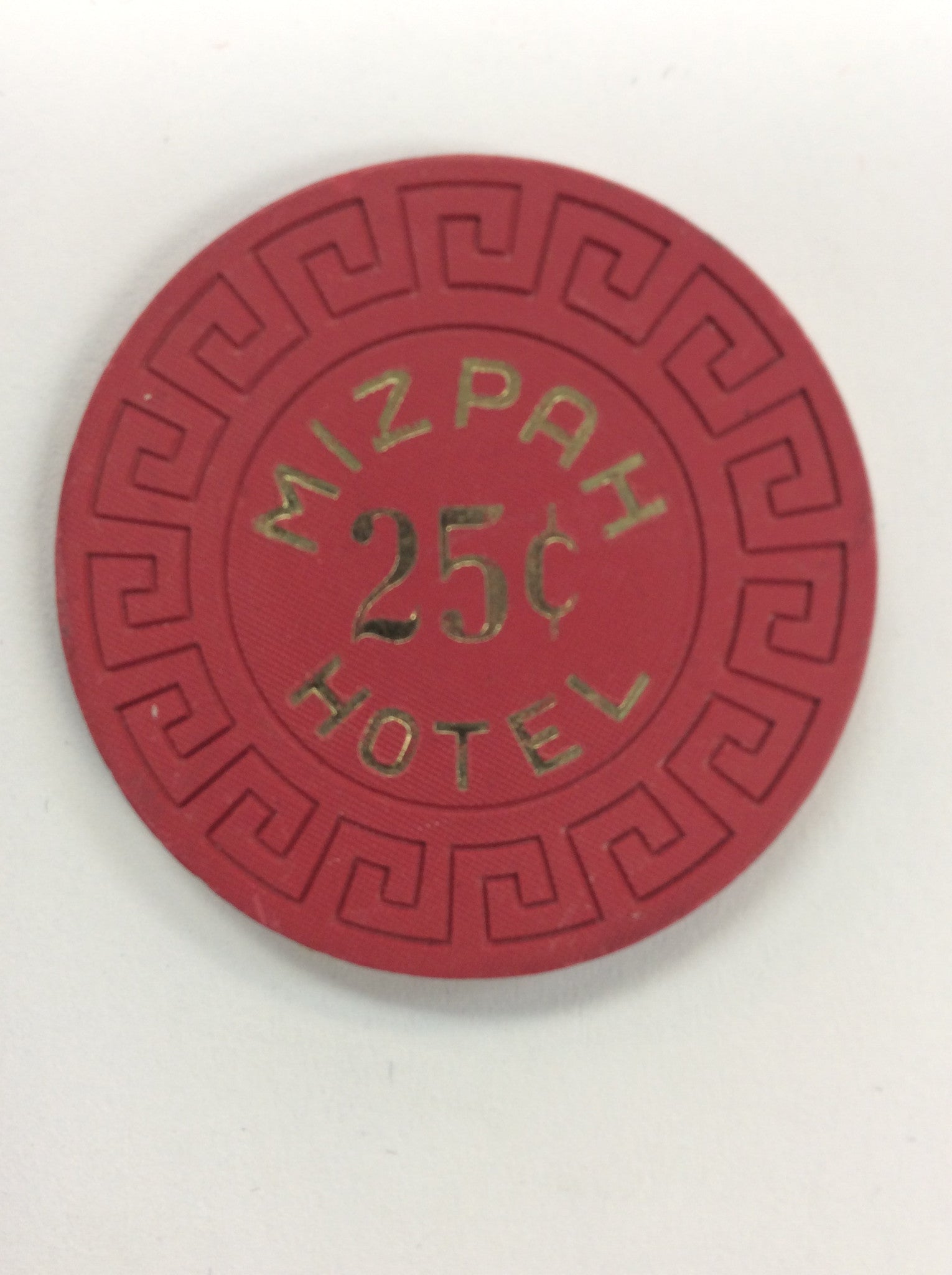 Mizpah Hotel 25cent (red) chip - Spinettis Gaming